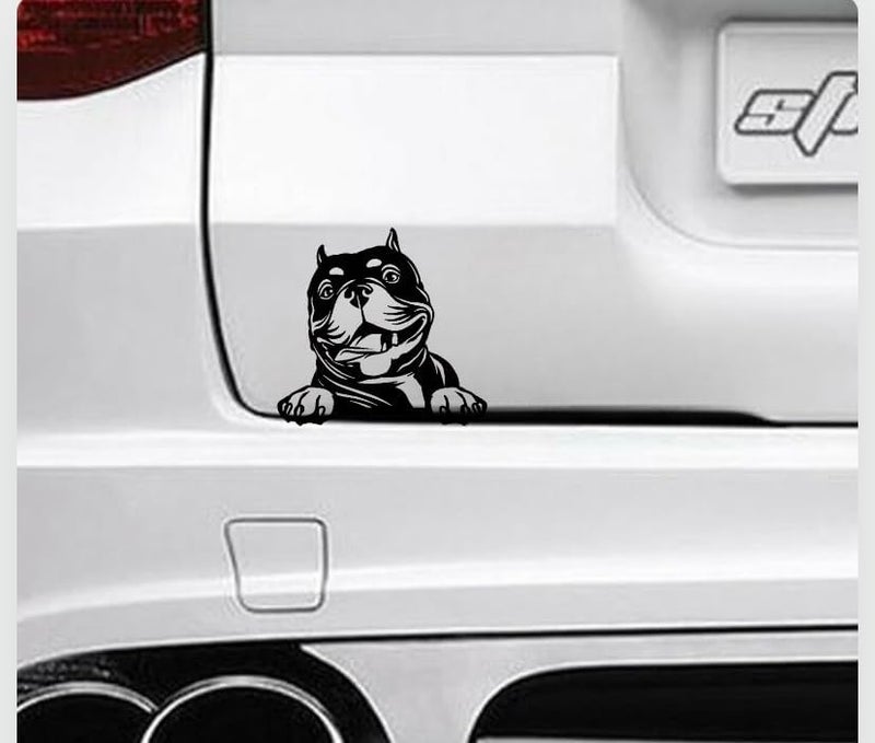 MAKTEM Peeking American Bully Anime Car Sticker, Peekaboo Vinyl Cute Dog Face Decals for Vehicle Window Bumper - Image 1